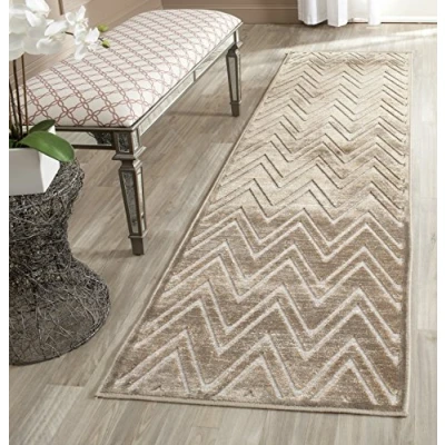 Abbildung von SAFAVIEH Traditionell Teppich für Wohnzimmer, Esszimmer, Schlafzimmer Paradise Collection, Kurzer Flor, Mousse, 66 X 244 cm