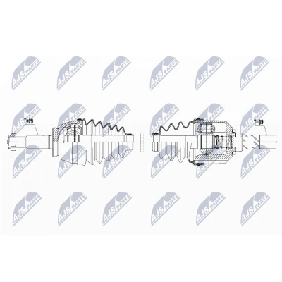 Abbildung von NTY NPW RE 087 Antriebswelle Vorderachse links 680 90 RENAULT: Espace 5