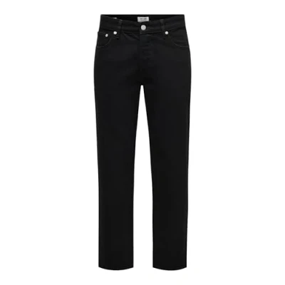 Abbildung von Only &amp; Sons Onsedge BOX TAI Jeans Straight Leg, Herren, Größe: 28x34, Black denim