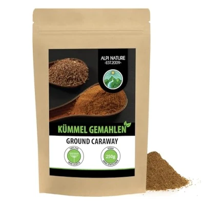 Abbildung von Kümmel gemahlen (250g), Kümmelsamen und 100% natürlich, Kümmelpulver ohne Zusätze