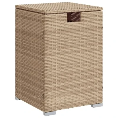 Abbildung von vidaXL Propan Tank Verstecktisch, Propantank Abdeckungstisch mit Stahlrahmen, Tankabdeckungstisch Staufach, Beistelltisch Gartenmöbel, Beige Poly Rattan