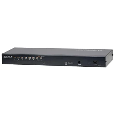 Abbildung von ATEN 1 Local/Remote Share Access 8 Port Multi Interface Cat 5 KVM over IP Switch, 1920 x 1200 Pixel, Eingebauter Ethernet Anschluss, WUXGA, 8,7 W, Schwarz
