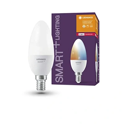 Abbildung von LEDVANCE Smart+ Lampe mit ZigBee Technologie, 5W, 40W Ersatz, Sockel E14, Lichtfarbe Tunable White, 470lm, 4er Pack