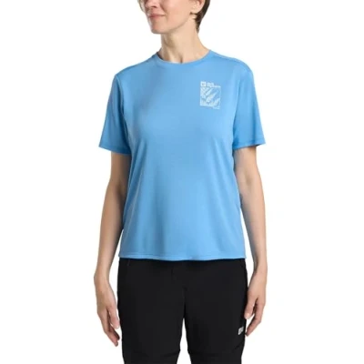Abbildung von Jack Wolfskin Vonnan Graphic Sport Tshirt, Damen, Größe: XL, Explore mid blue