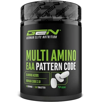 Abbildung von Multi Amino EAA Pattern Code 500 Tabletten mit je 1000 mg Human Formel Alle 8 essentielle Aminosäuren Aus pflanzlicher Fermentation Hochdosiert Vegan