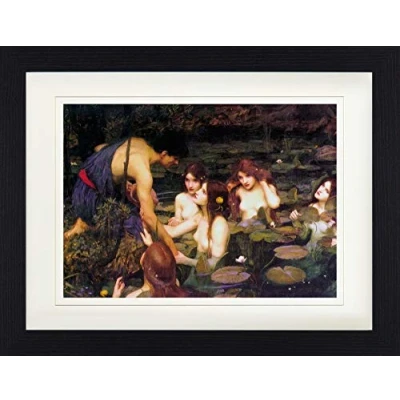 Abbildung von 1art1 John William Waterhouse Poster Hylas Und Die Nymphen, 1896 Gerahmtes Bild Mit Edlem Passepartout Wand Bilder Im Bilderrahmen 40x30 cm