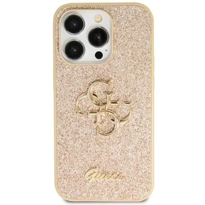 Abbildung von Guess GUHCP13XHG4SGD Hülle für iPhone 13 Pro Max 6.7&quot; golden hardcase Glitter Script Big 4G