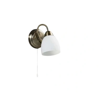 Abbildung von Lindby Wandleuchte Mael, Höhe 20 cm, altmessing, Zugschalter