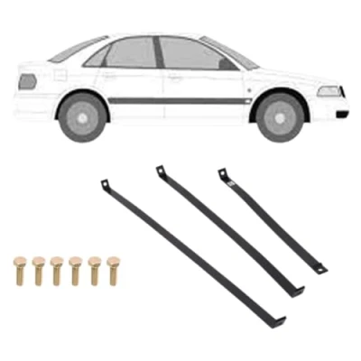 Abbildung von 3x Tankband Kraftstofftankbänder hinten für VW Audi A4 B5 + Einbausatz Schrauben