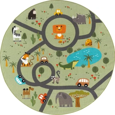 Abbildung von the carpet Teppich &quot;Happy Life round&quot;, rund, Kinderzimmer Spielteppich pflegeleicht