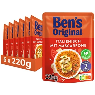 Abbildung von BEN&#039;S ORIGINAL Express Reis Italienisch Tomate &amp; Mascarpone, ideale Zubereitung von Gerichten in der Pfanne, 6 Packungen (6 x 220g)