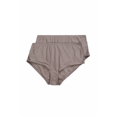 Abbildung von Ulla Popken Large 2 PACK Pinstripe Higher CUT Slip, Damen, Größe: 54/56, Concrete gray