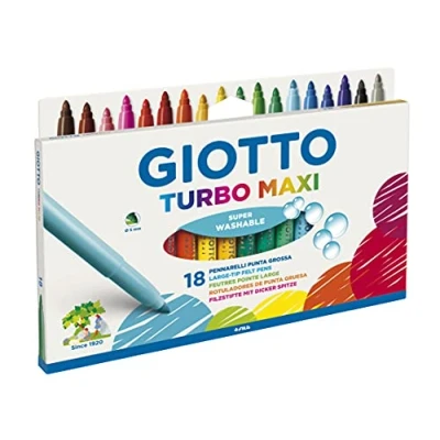 Abbildung von Giotto 0763 00 Turbo Maxi Faserschreiber Kartonetui mit Hängelasche 18 sortierte Farben