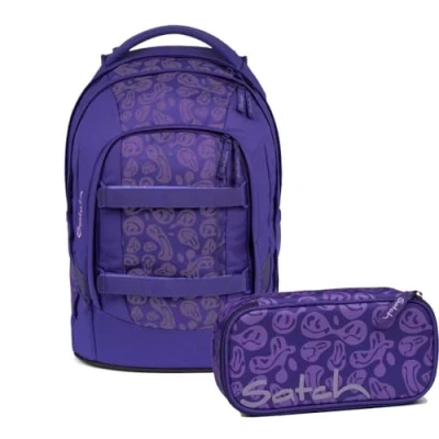 Abbildung von Satch Schulranzen Schulrucksack Set PACK Bright Faces 2 teilig (2 teilig), Laptop Fach, Your Size System,