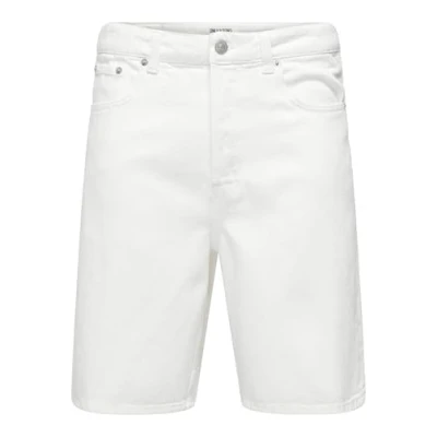 Abbildung von Only &amp; Sons Onsfade Loose Jeans Shorts, Herren, Größe: Large, White