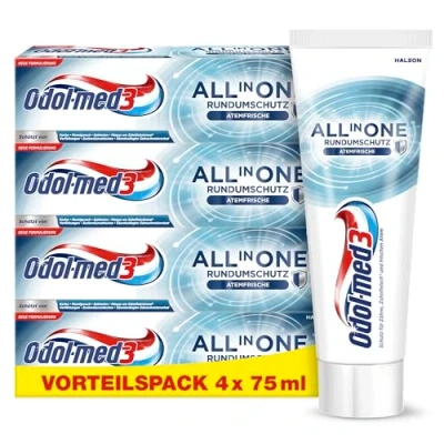 Abbildung von Odol med 3 All in One Schutz Atemfrisch Zahnpasta, 4 x 75 ml, Zahncreme für ein reines und extra frisches Mundgefühl