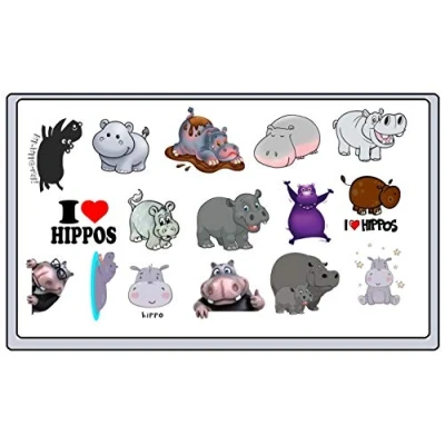 Abbildung von Hippo Nilpferd Collection Sammlung (Hippo tATTOOS C1)