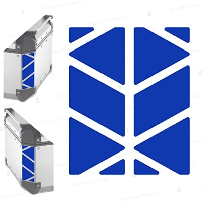 Abbildung von Reflektoren Aufkleber kompatibel mit GIVI Monokey Trekker Outback Topcase Aluminium 42 58 Liter (Blau)