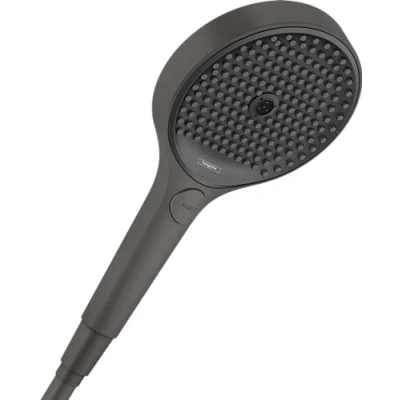 Abbildung von hansgrohe wassersparender Duschkopf Rainfinity (130mm, 3 Strahlarten) Brushed Black Chrome