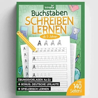 Abbildung von Buchstaben schreiben Lernen ab 5 Jahren: Mein ABC Übungsheft für Kinder mit tollen Druckschriftvorlagen zum Üben und Mädchen Jungen ... den Schulanfang der Vorschule, Band 2)