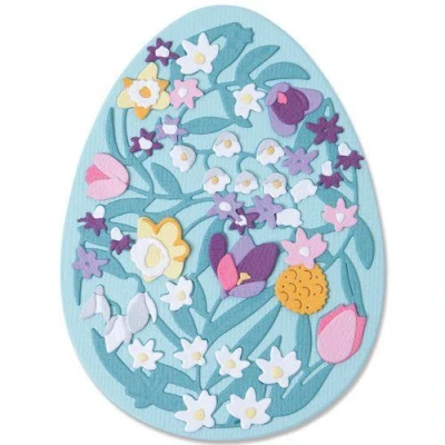 Abbildung von Sizzix Thinlits Die Set 15PK Intricate Floral Easter Egg 665818 Jenna Rushforth (01 22)