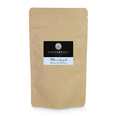 Abbildung von Ankerkraut Meersalz grob, Salz für die Mühle, grobkörniges Speisesalz, Salzmühle befüllen und salzen, 300 g im Beutel
