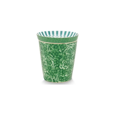 Abbildung von PIP STUDIO Royal Flower Becher &amp; Teebeutelablage Set grün 230 ml