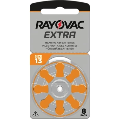 Abbildung von 80 x RAYOVAC Extra Hörgerätebatterien Typ 13 PR48 Farbcode Orange 1,45 Volt Stück (10 8 Batterien)