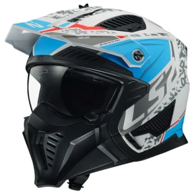Abbildung von LS2 OF606 Drifter Devor Matt White/Blue S Jethelm