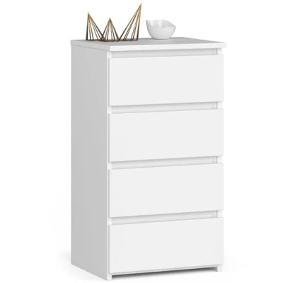 Abbildung von Home Collective Kommode 40 cm breit Holz Highboard Sideboard für Flur Schlafzimmer Wohnzimmer (Mehrzweckschrank Schrank schmal mit Schubladen), Kinderzimmer Organizer, 73 hoch 4 Schubladen weiß