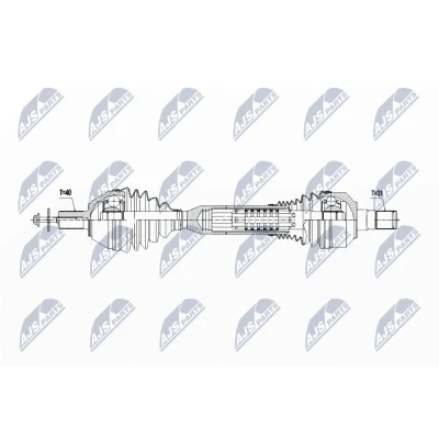 Abbildung von NTY NPW VV 148 Antriebswelle Vorderachse links 537 Automatikgetriebe VOLVO: XC70 II Kombi
