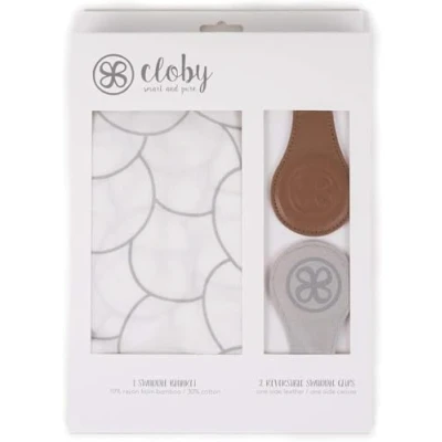 Abbildung von Cloby Wickeltuch aus Bambus und Baumwolle, mit Magnet Leder Segeltuch, braun/silberfarben, 300 g