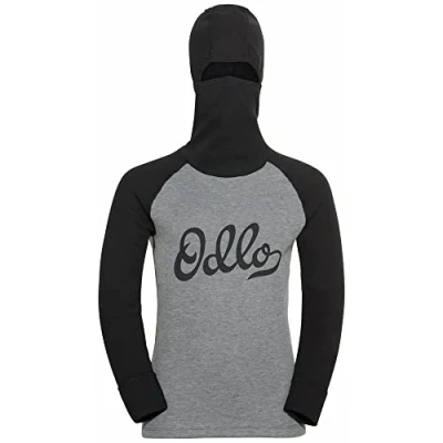 Abbildung von odlo Active WARM Kapuzenpullover Black steel grey melange für Kinder, Größe: 140,