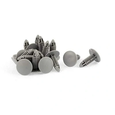 Abbildung von sourcing map 15 Stücke Befestigung Niet Kunststoff Türverkleidung Klammern Stoßstangen Trim Matte Clip 6mm x 6.5mm Loch Grau