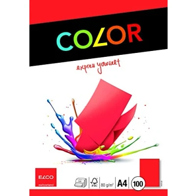 Abbildung von Elco 74616.92 Color Verpackung mit 100 Blatt Büropapier, A4, 80g, intensivrot, Fenster: nein