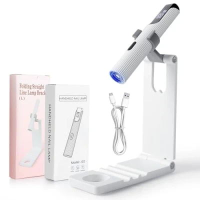 Abbildung von Romon UV Lampe für Gelnägel, USB aufladbar und tragbar, 3W Mini Nägel, Led Gelnägel mit Ständer, 20/60 Timer, Home Salon Nageltrockner, Weiß