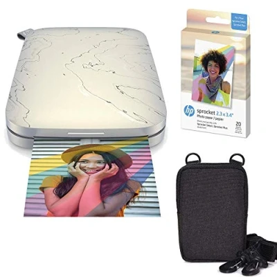 Abbildung von HP , Farbig Sprocket Select Tragbarer Sofortbilddrucker mit 2,3 x 3,4 Zoll (Weiß) Zink Papierbündel