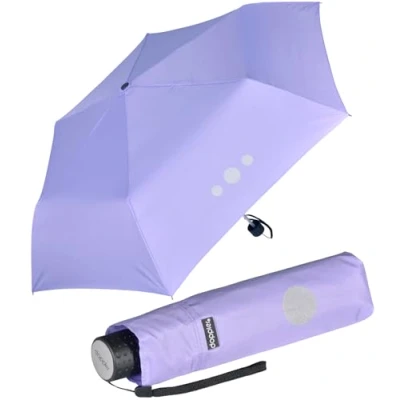 Abbildung von doppler® Taschenregenschirm Super Mini Havanna Kids Reflex, kleiner, leichter Kinderschirm mit reflektierenden Aufdrucken