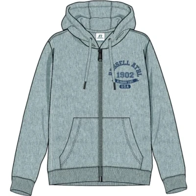 Abbildung von RUSSELL ATHLETIC A20172 CJ 090 Zip THR Hoody Sweatshirt Herren Collegiate Grey Marl Größe S