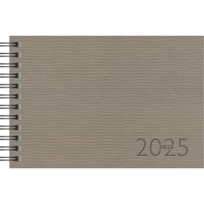 Abbildung von rido/idé Taschenkalender Modell Septimus (2025), 2 Seiten = 1 Woche, A6 quer, 128 Seiten, Kunstleder Einband Tejo, grau