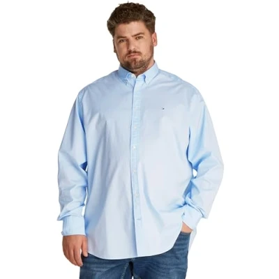 Abbildung von Tommy Hilfiger FLEX Solid Shirt Hemd, Herren, Größe: 5XL, Sweet blue