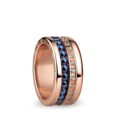Abbildung von BERING Austauschbar Ringkombination für Damen in Rosé Gold &amp; Blau mit einzigartigem Twist Change System, Indus