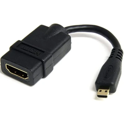 Abbildung von StarTech.com 12cm Micro HDMI auf Adapterkabel 4K 30Hz Video Robuster High Speed Typ D 1.4 Konverter/Verbindungskabel Ultra HD Monitore &amp; TVs ARC M/F (HDADFM5IN)