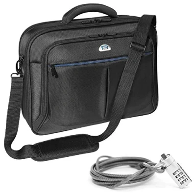 Abbildung von PEDEA Laptoptasche &quot;Premium&quot; Umhängetasche Notebook Tasche 17,3 Zoll (43,9cm) inkl. Notebookschloss, schwarz