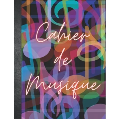 Abbildung von Cahier de Musique: Carnet Partitions 12 portées par page et Seyes Grands Carreaux 110 pages Grand Format A4 Couverture moderne Carnets d&#039;Arthur Smile