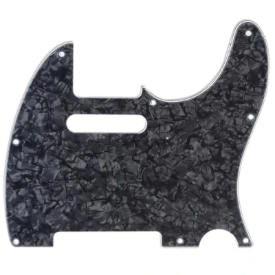 Abbildung von Musiclily Pro 8 Löcher Tele Pickguard Gitarren Schlagbrett für MIJ Made Fender Japan Telecaster,3 lagig Black Pearl