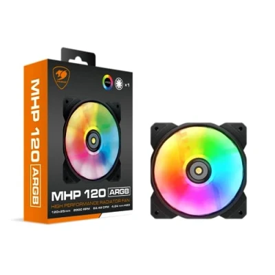 Abbildung von COUGAR MHP 120 Hoch Leistungslüfter für PC Gehäuse, Wasserkühlung (Single Pack, ARGB)