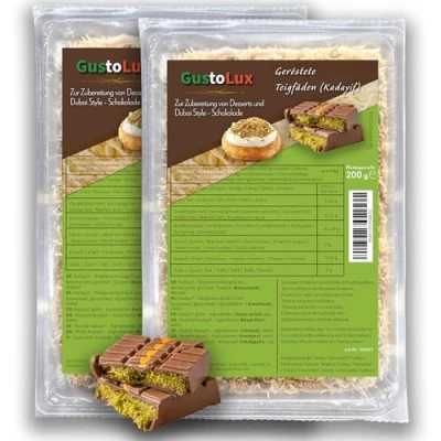Abbildung von 2x200g Kadayif Engelshaar Teigfäden für Dubai Schokolade, Süßigkeiten, Baklava