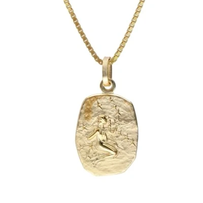 Abbildung von trendor 15382 09 Jungfrau Sternzeichen Gold 333 mit vergoldeter Silberkette