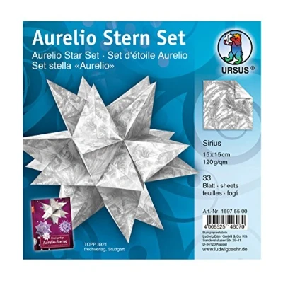 Abbildung von Ludwig Bähr Faltblätter Aurelio Stern Sirius 120g/qm 15x15cm silber/si